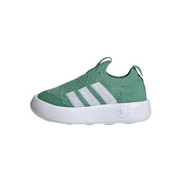 Imagem de adidas Tênis infantil unissex Bubblecomfortable, Verde/branco/preto, 9 Wide Toddler