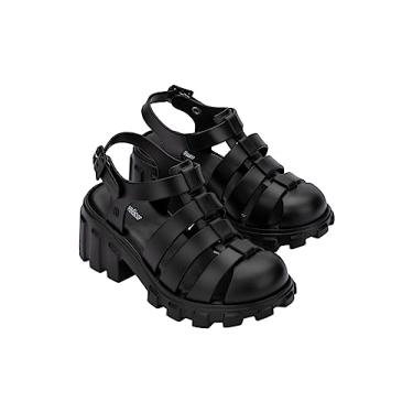 Imagem de Mini Melissa Sandália infantil unissex Megan (criança grande), Preto, 2 Little Kid