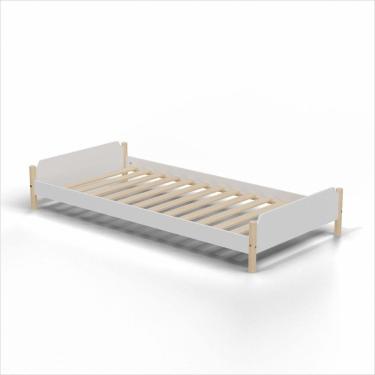 Imagem de Cama Auxiliar Solteiro Empilhável Arredus Branco/Natural