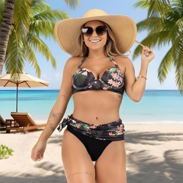 Imagem de Biquíni Com Saia Embutida Tipo Saída De Praia/ Com Bojo - WA modas, Pr