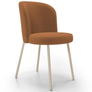 Imagem de Cadeira Para Sala de Jantar Cozinha Estofada Gavi Arena L02 Bouclê Terracota - Lyam Decor