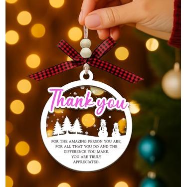 Imagem de Enfeite de Natal de agradecimento, decoração de 2 camadas de madeira e acrílico, presente de agradecimento para professor, enfermeira, chefe, colega de trabalho, amigo, realmente apreciado, Natal ou