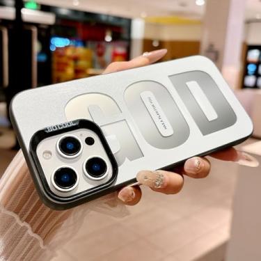 Imagem de HYUEKOKO "GOD HAS A Plan for You, capa de telefone para iPhone 16 Pro Max, linda moda impressão de letras e estética design simples, capa macia TPU fina à prova de choque para meninas, mulheres e