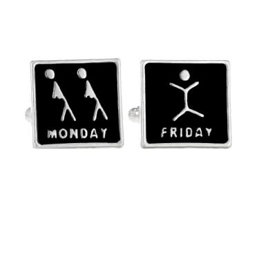 Imagem de Boneco Cufflinks Creative Monday and Friday Stick para homens