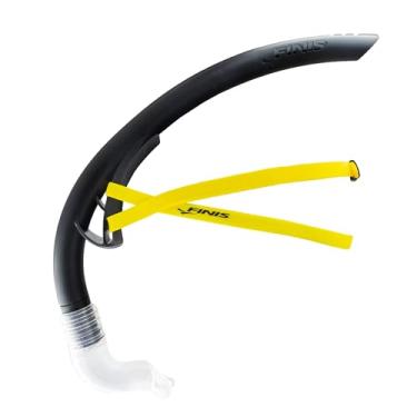 Imagem de FINIS Conjunto de snorkel Stability Swimmer's Snorkel de montagem central para natação e treinamento - Equipamento de snorkel com ajuste ajustável, forma dinâmica e bocal de silicone - Preto