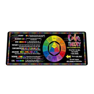 Imagem de Tuycorpus Tapete de mouse com teoria da cor, tapete de mesa de roda colorida para designers, coloristas e cineastas, mouse pad de estúdio, tapete de mesa grande para áreas de trabalho de arte e design