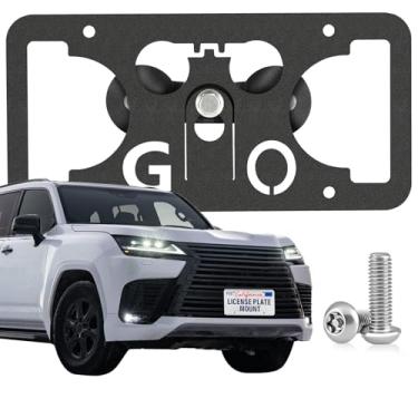 Imagem de Moldura de placa frontal resistente compatível com Lexus LX J310 2022-2024, NX AZ20 2022-2024, sem suporte de grade de perfuração, suporte de suporte de placa de licença antifurto, acessórios de carro