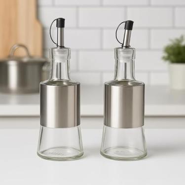 Imagem de Conjunto Galheteiros Azeite e Vingare Vidro e Inox 200ml Vista Home