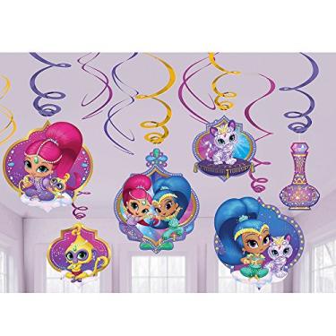 Imagem de amscan Shimmer and Shine Foil Swirl Decorations | Shimmer and Shine Collections - 12pcs, Multicolor | Party Accessory (671653)