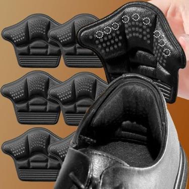 Imagem de 1 par de protetores de calcanhar, palmilhas de tamanho retrátil, antidesgaste, almofadas de sapato ajustam o tamanho, inserções de almofada de salto alto, Preto, 7MM