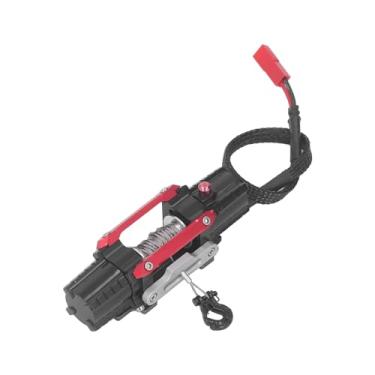 Imagem de Acouto Guincho RC Premium Em Liga de Alumínio Com Motor Duplo Elétrico Simulado Guincho SCX10, 90046, D90 1/10 Carros RC - Fácil Instalação, Design e Aprimorado Com Tensão de 10 Kg (Vermelho)