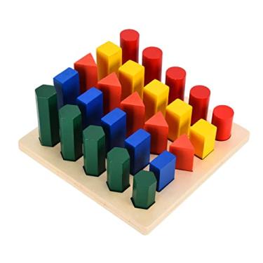 Imagem de Dpofirs Jogo de Empilhamento de Brinquedos de Classificação de Formas Geométricas de Madeira para Crianças, Quebra-cabeça de Madeira Educacional de Jardim de Infância Com Blocos Coloridos, Brinquedo