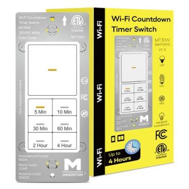 Imagem de Interruptor temporizador WiFi Minoston 120V Smart Countdown de 4 horas