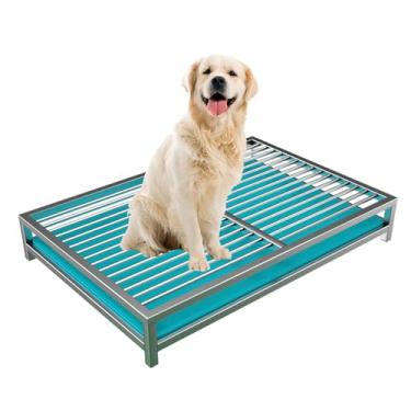 Imagem de Bandeja de treinamento para penico de cachorro, caixa de limpeza de cocô de vaso sanitário, portátil, resistente, para varanda e banheiro, apartamento (72 cm/28,3 pol, com bandeja de plástico)