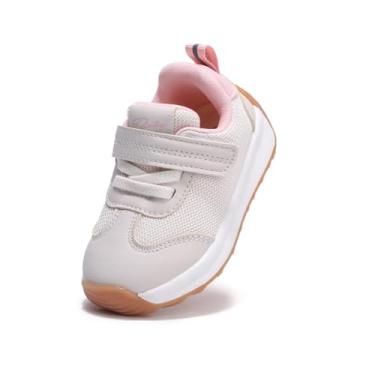 Imagem de Sapatos de bebê infantil meninos meninas tênis de caminhada malha respirável leve tênis para primeiros caminhantes 9 12 18 21 24 meses, rosa, 18-21 Months Toddler