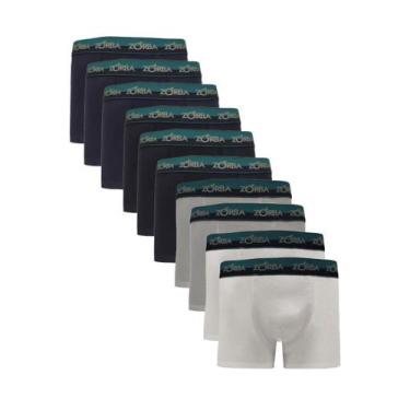 Imagem de Kit 10 Cuecas Zorba Boxer Max Algodão 702 Pto/Mho/Graf/Bco - XG, Pto, 