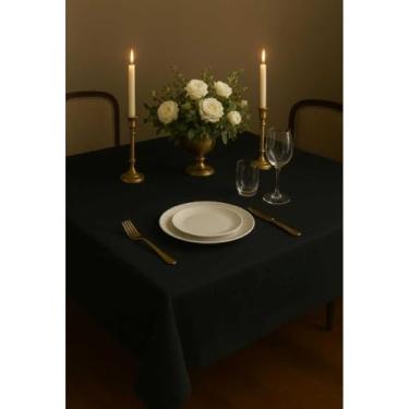 Imagem de Toalha de Mesa P/Decoração, Festa Junina e Piquenique Resistente(Oxford Preto,2.20x1.4m)
