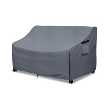 Imagem de Dalema Capa de sofá de 2 lugares para uso externo, resistente 600D, 100% impermeável, capas de móveis para sofá e namoradeira, 186 cm L x 82 cm P x 84 cm A, cinza.
