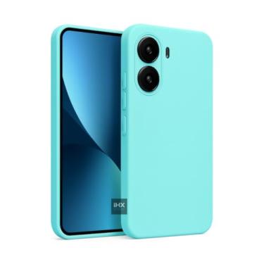 Imagem de Capa Capinha Case Compatível Xiaomi Poco X7 PRO Silicone Aveludada Anti Impacto Reforçada Emborrachado Com Proteção De Câmera Premium (VERDE ÁGUA)