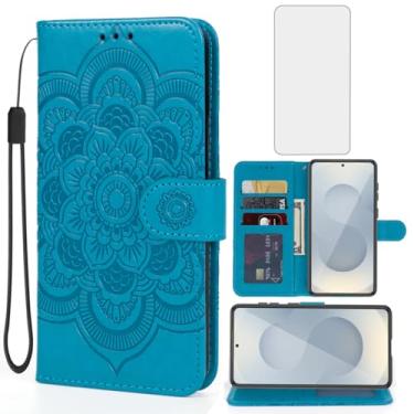 Imagem de Bohefo Capa para Galaxy S25 Edge/Galaxy S25 Slim SM-S937U1 Capa carteira com protetor de tela de vidro temperado couro flip suporte para cartão de crédito capa de telefone para Samsung Galaxy S25Edge