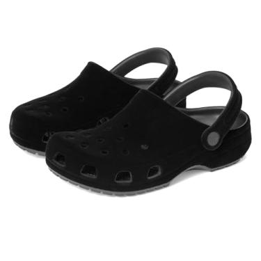 Imagem de Crocs Tamancos clássicos para bebês, Veludo preto, 12 Little Kid