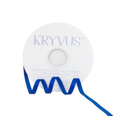 Imagem de KRYVUS Fita de cetim azul marinho de cor sólida 1/10.2 cm x contínuo 50 jardas, fitas perfeitas para artesanato, decoração de casamento, fabricação de laços, costura, embalagem de presente e muito