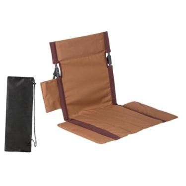 Imagem de simhoa Cadeira de estádio com bolsa de transporte, multiuso, almofadada para arquibancada, ideal para pesca, viagens, shows e gramados, Marrom