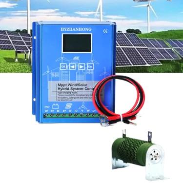 Imagem de HYZHANHONG Controlador de Carga Híbrido Solar e Eólico 16000W 12V/24V MPPT com Carregamento Aumentado, Regulador com Ecrã LCD e Carga de Despejo Gratuita e Precisa,220v