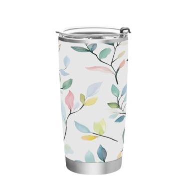 Imagem de Wassud Copo de 340 g com tampa e canudo de aço inoxidável de parede dupla com isolamento térmico para bebidas quentes e frias