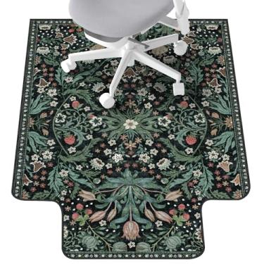 Imagem de Tapete de cadeira de escritório para piso de madeira e piso de azulejo, 91 x 122 cm, tapete de cadeira de mesa resistente para pisos duros, tapete sob a mesa para cadeira de computador com rolos