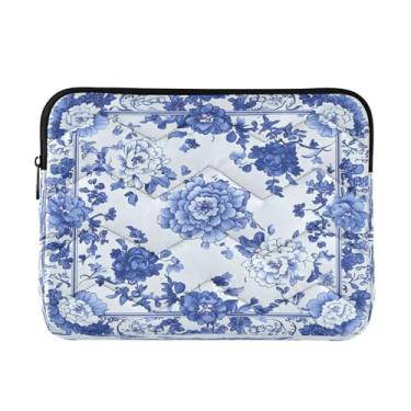 Imagem de STAYTOP Bolsa para laptop azul retrô macia e resistente a impactos, bolsa protetora para notebook de 13 a 14 polegadas