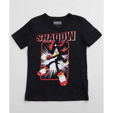 Imagem de Camiseta Infantil Estampada Sonic Tam 4 a 10-42093, Preto, 4