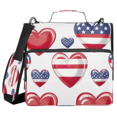 Imagem de STAYTOP Fichário com 3 anéis com zíper e alça de ombro, anéis D de 3,8 cm, material escolar e de escritório