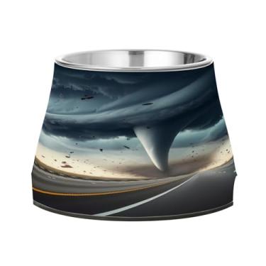 Imagem de CEBUGI Tigelas de aço inoxidável para cães, tigela removível, antiderrapante, para cães, gatos, tornado