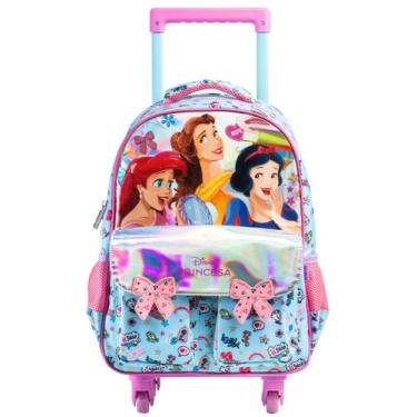 Imagem de Mochila Princesas 4 Rodas Costas Luxo 14808 Original Disney - Xeryus