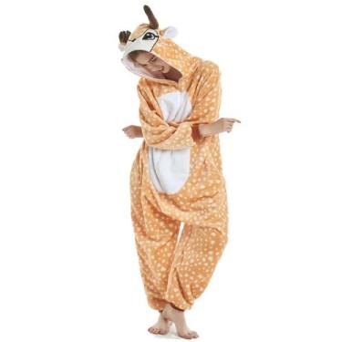 Imagem de Veado Adulto Pijama Kigurumi Macacão Fantasia - OEM, G