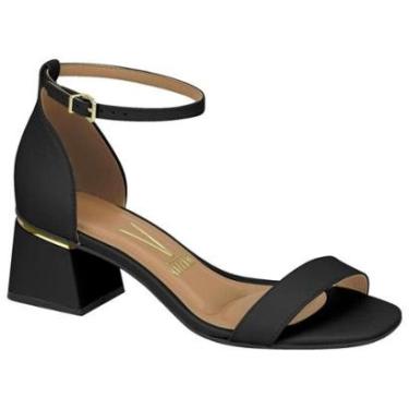 Imagem de Sandalia Vizzano Feminina Salto Baixo Grosso Metalizado - Verde Esmeralda - 34-Feminino