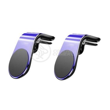 Imagem de Kit 2 Suporte Adaptador Universal De Carro Tipo L Azul