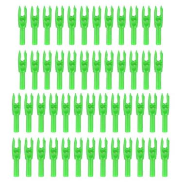 Imagem de Nocks de flechas para tiro com arco de 4,2 mm 0,4 cm, pacote com 50 peças de substituição para flechas de caça, arco recurvo, verde