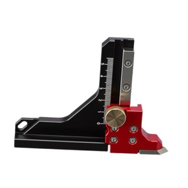 Imagem de MERIGLARE Medidor de altura de alta precisão e resistência para medição de profundidade, esquadro para cortes em madeira.