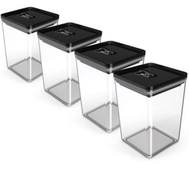 Imagem de Kit Pote Mantimento Hermético 4 Peças 1,5L Organizador Cozinha Dispens