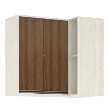 Imagem de Armário Aéreo Canto Reto De Cozinha 95 Cm 2 Portas 4 Prateleiras Linea Luciane Móveis