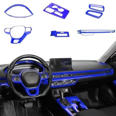 Imagem de BoxCheer Apto para Honda 11ª geração Civic 2022 2023 2024 2025 ABS conjunto completo painel interior do carro e painel central faixa de acabamento de saída de ar acessórios de volante do carro 7 peças