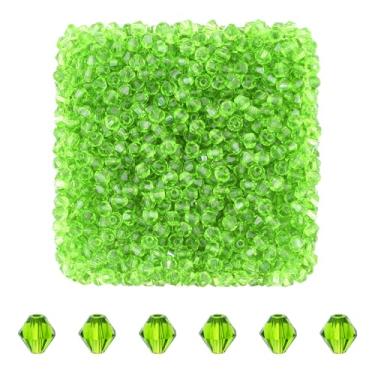Imagem de Mandala Crafts Contas de cristal bicone verde neon de 3 mm – 1500 contas de vidro facetadas para fabricação de joias, suprimentos de contas, artesanato DIY, pulseiras, colares, brincos e contas