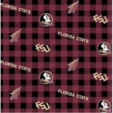 Imagem de Florida State University Seminoles Buffalo Plaid Tecido 100% algodão oficialmente licenciado pela Sykel Enterprises – 2 jardas pré-cortadas