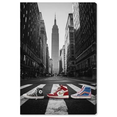 Imagem de Tênis costurado com impressão em tela Crosswalk Arte de parede por Art Remedy, Gallery Wrapped, 25 x 38 cm
