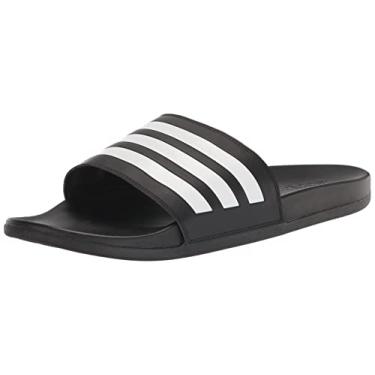 Imagem de adidas Sandália Adilette Comfort Slides unissex para adultos, Núcleo preto/branco, 12 Women/11 Men