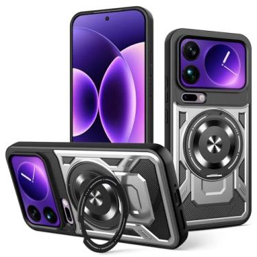 Imagem de LTLMYDAM Capa magnética para Xiaomi 17 Pro Max/17 Pro/17, capa militar ultrafina com absorção de choque, capa de suporte fosco, prata, 17 Pro