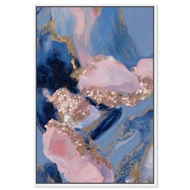 Imagem de Rose Gold Nebula III Impressão em Tela Rosa Decoração de Parede por Art Remedy, Moldura Branca, 25 x 38 cm