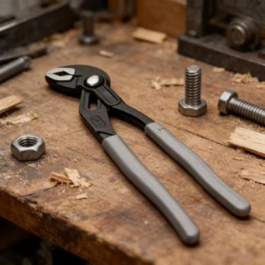 Imagem de Alicate de bomba de água de 20 cm de ajuste rápido, 1 peça de alicate de junta de ranhura de 12 posições com aço CR-V para fixação de porca de tubo